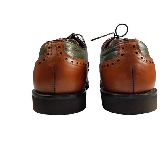 Footjoy  Vintage USA Leather Oxfords Wingtip Brogue Men Shoes Green Saddle   9 D main image 4